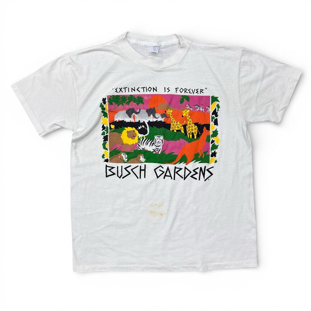 Vintage Extinction Is Forever Busch Garden Tiger Nature T Shirt Single Stitch M